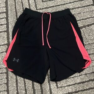 Men’s Under Armour Black and Pink Fitted Shorts